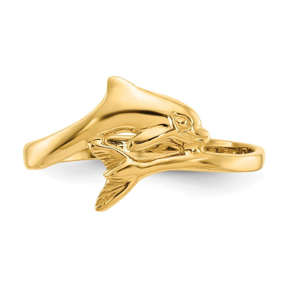 14K Yellow Gold Dolphin Ring