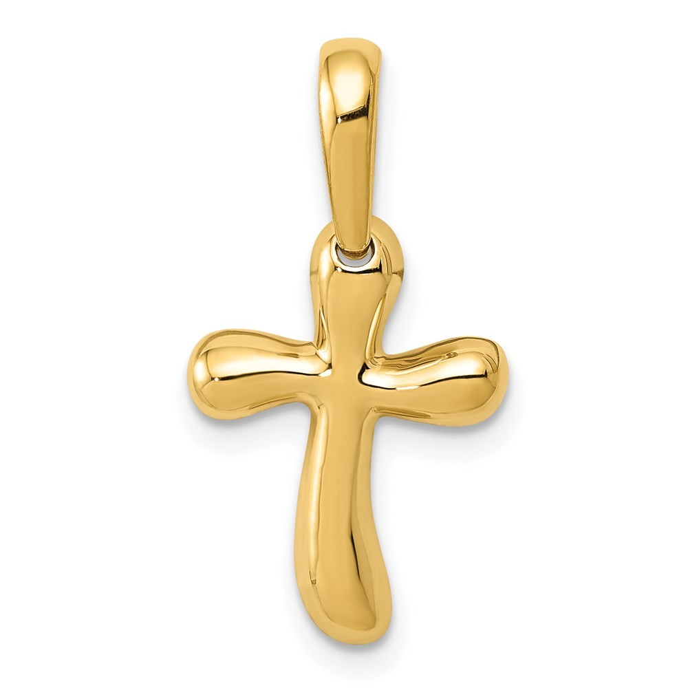 14k Yellow Gold Small Freeform Cross
