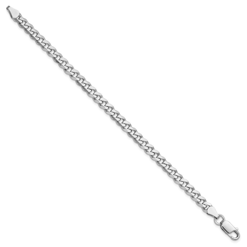 Sterling Silver Rhodium-plated 5.7mm Curb Chain Bracelet