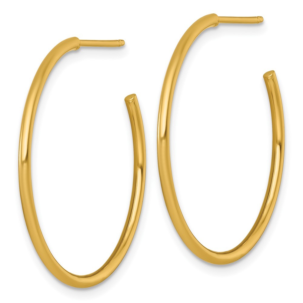 14k Yellow Gold Polished 1.5 x 30mm Solid C-Hoop Earrings