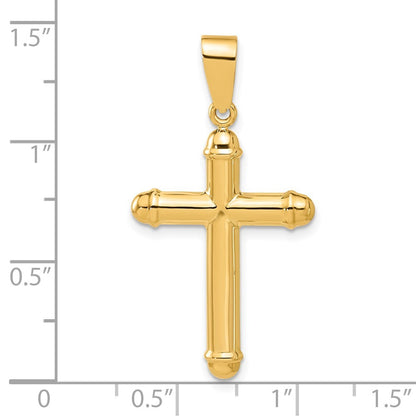 14k Yellow Gold Polished Cross Pendant