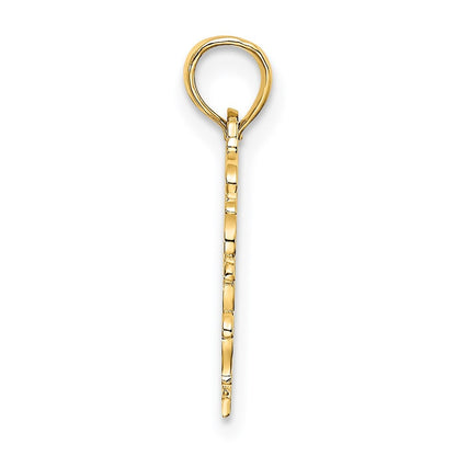 14k Yellow Gold Heart with Lace Border Charm