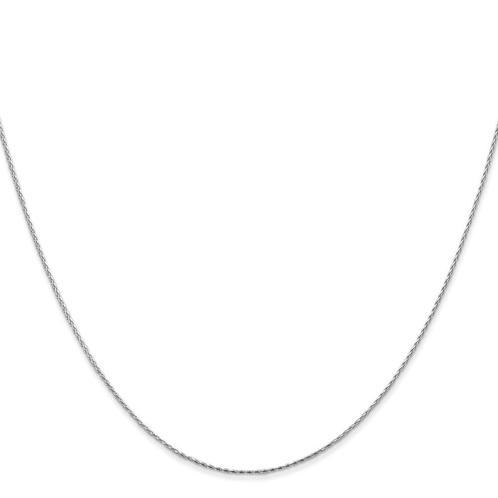 14K White Gold 30 inch .8mm Diamond-cut Parisian Wheat with Lobster Clasp Chain