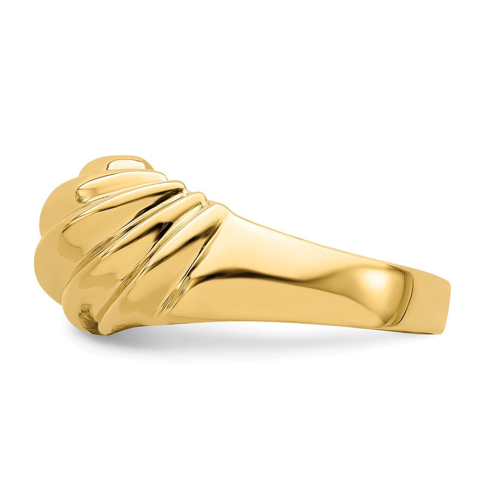 14K Yellow Gold Polished Dome Ring Size 7