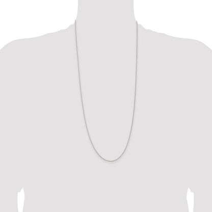 Sterling Silver Rhodium-plated 1.3mm Solid Rope Chain