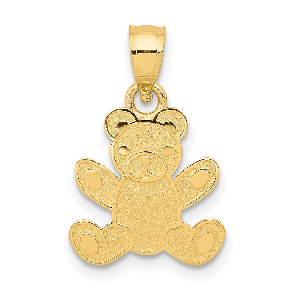 14k Yellow Gold Teddy Bear Pendant for Women