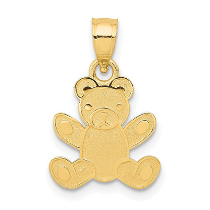 14k Yellow Gold Teddy Bear Pendant for Women
