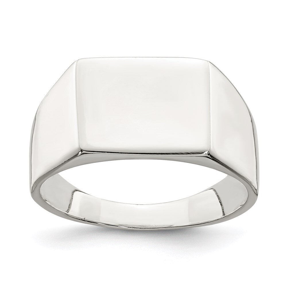 Sterling Silver 9x11mm Solid Back Signet Ring Size 8