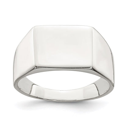 Sterling Silver 9x11mm Solid Back Signet Ring Size 8