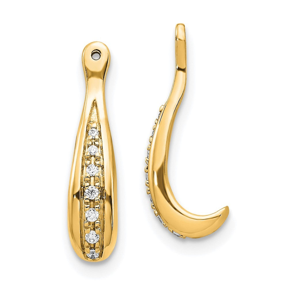 14k Yellow Gold Yellow Diamond Earring Jackets
