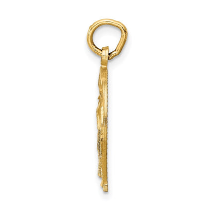 14k Yellow Gold Horseshoe Charm Pendant for Women