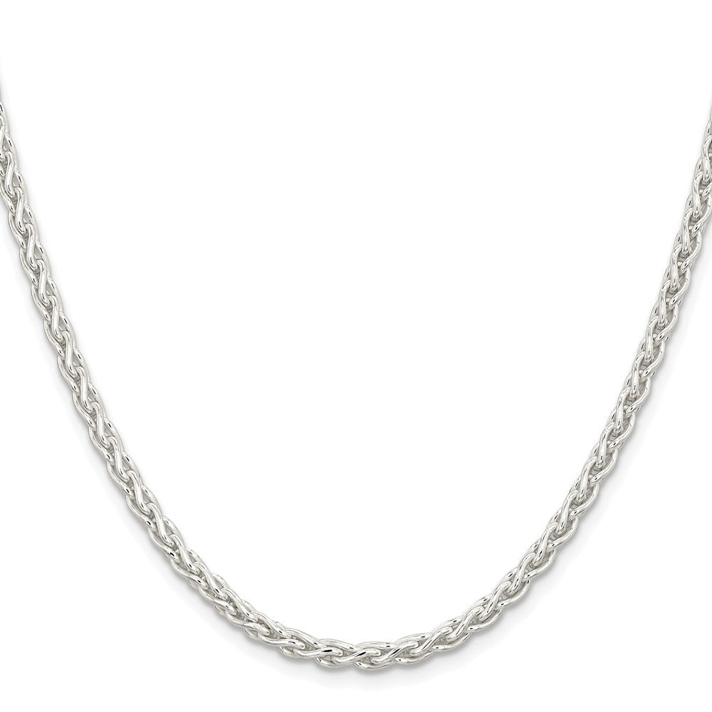 Sterling Silver Rhodium-plated 3.7mm Round Spiga Chain Necklace