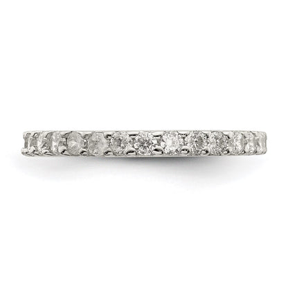 Sterling Silver Rhodium-plated Cubic Zirconia Ring Size 7
