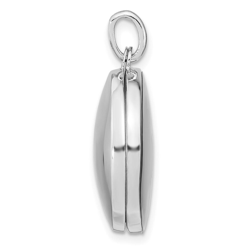Sterling Silver Rhodium-plated Cubic Zirconia Stars 20mm Swing Locket