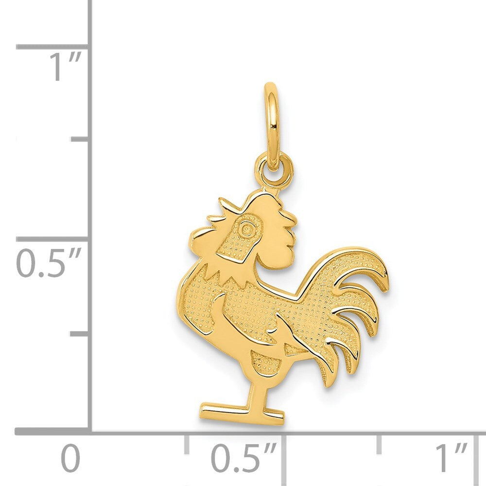 14k Yellow Gold Rooster Charm Pendant for Women