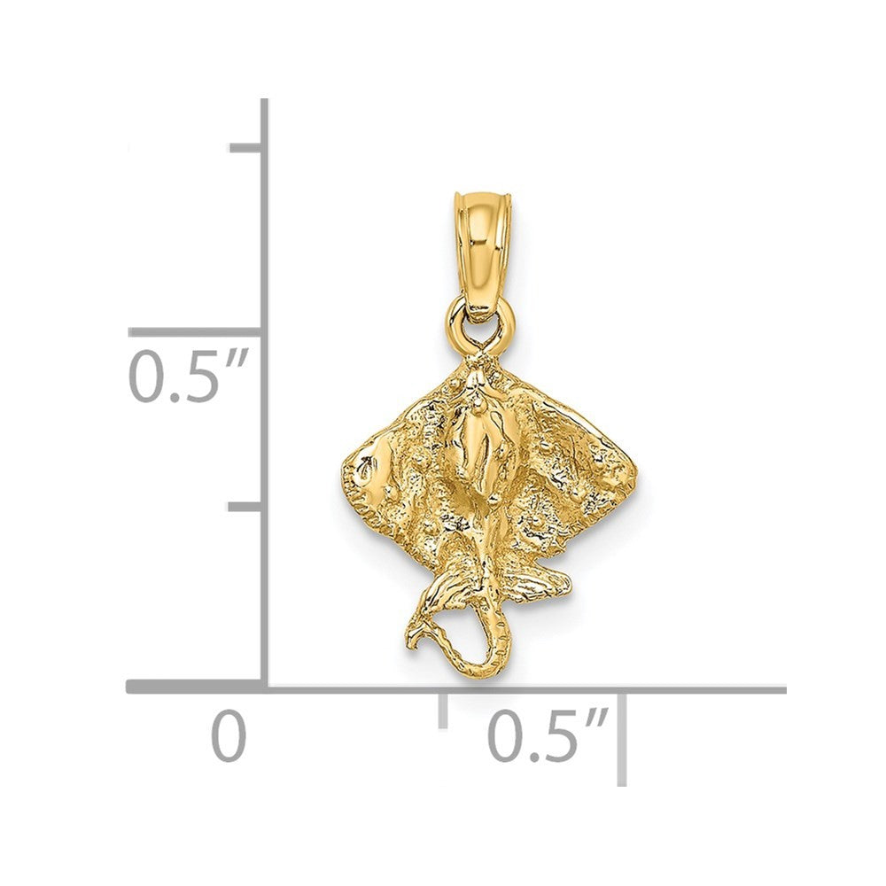 14k Yellow Gold Stingray Charm