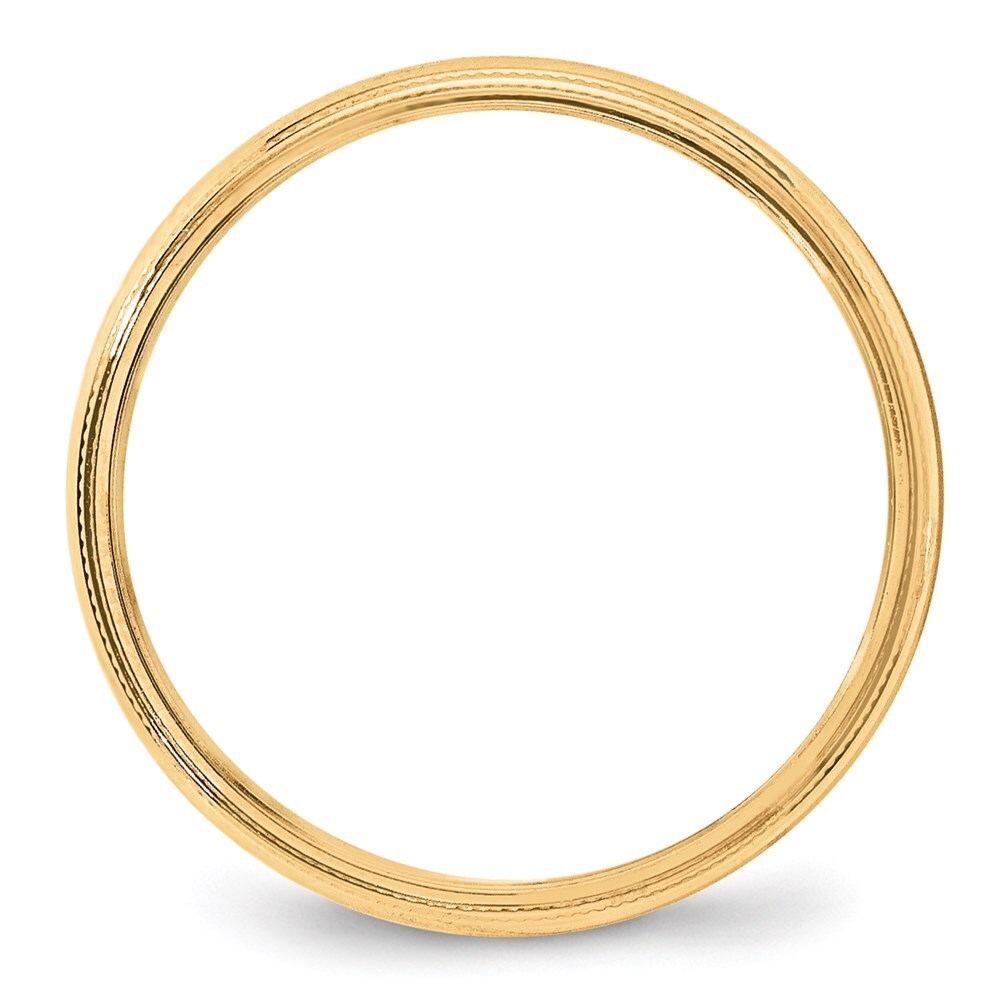 14K Yellow Gold Yellow Gold 4mm Milgrain Half Round Wedding Band Size 8