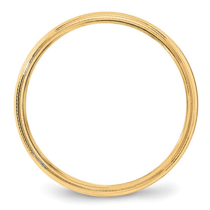 14K Yellow Gold Yellow Gold 4mm Milgrain Half Round Wedding Band Size 8
