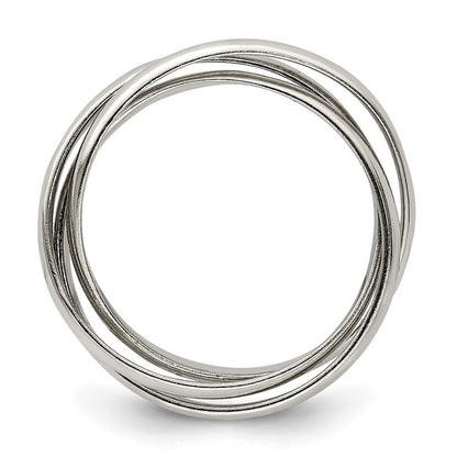 Sterling Silver Triple Intertwining Ring Size 6