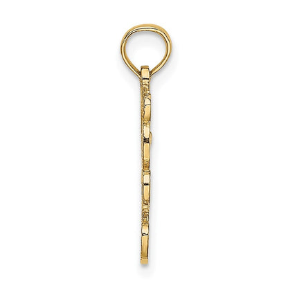 14k Yellow Gold Cut out Teddy Bear Charm