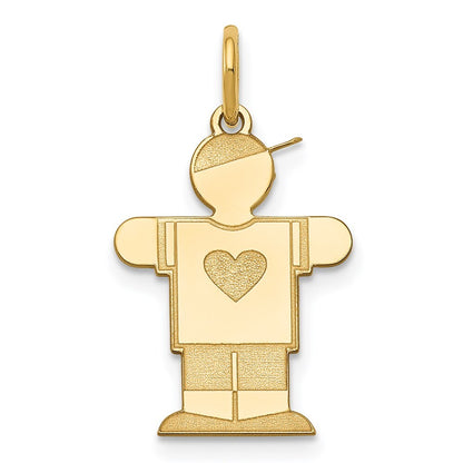 14k Yellow Gold Kid Charm Pendant for Women