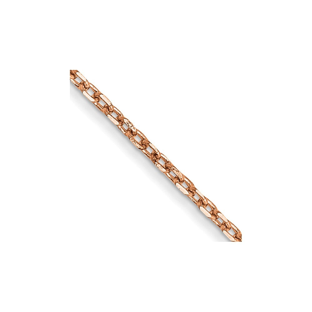 14K Rose Gold 20 inch 1.10mm Diamond-cut Cable Chain Necklace