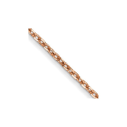 14K Rose Gold 20 inch 1.10mm Diamond-cut Cable Chain Necklace