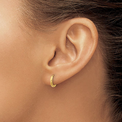 14k Yellow Gold Hinged Hoop Earrings Gift for Women