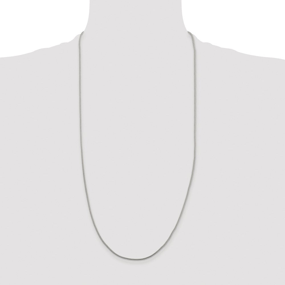 Sterling Silver Rhodium-plated 1.25mm Diamond-cut Round Franco Chain