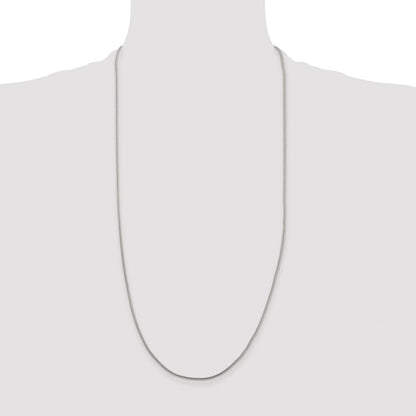Sterling Silver Rhodium-plated 1.25mm Diamond-cut Round Franco Chain