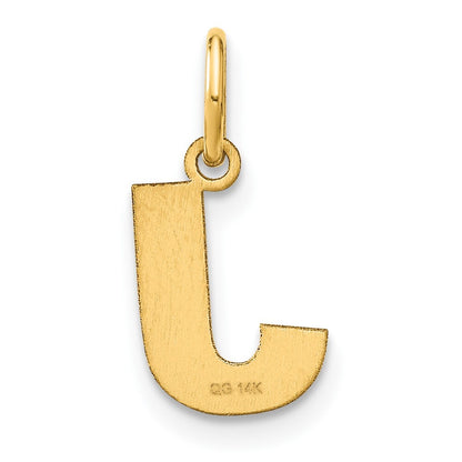 14k Yellow Gold Letter J Initial Pendant for Women