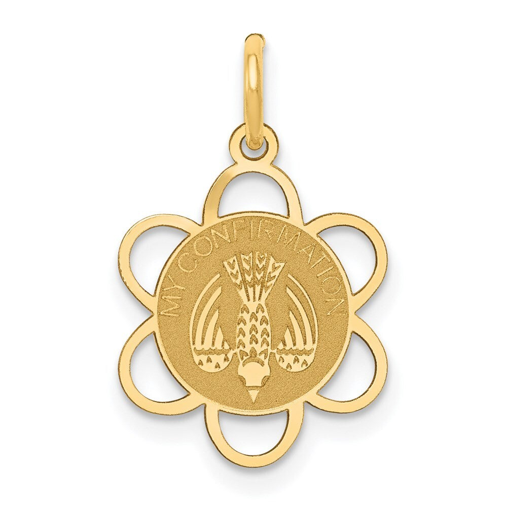 14k Yellow Gold My Confirmation Charm Pendant for Women