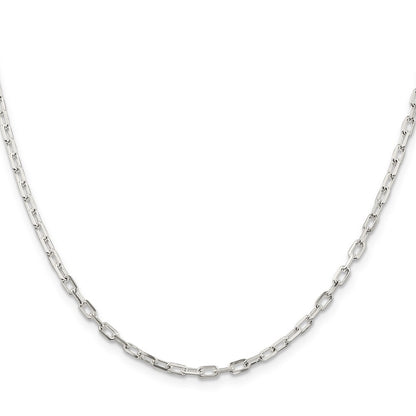 Sterling Silver 2.9mm Diamond-cut Long Link Cable Chain