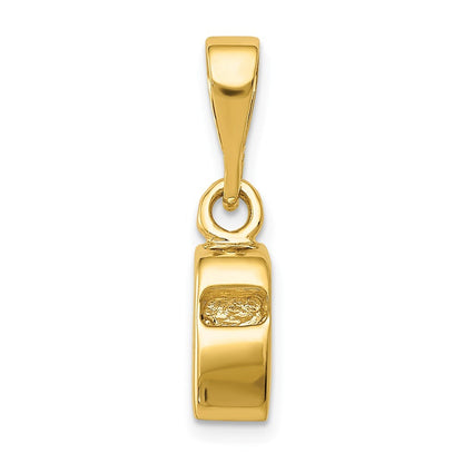 14k Yellow Gold 3D Sports Whistle Pendant for Women