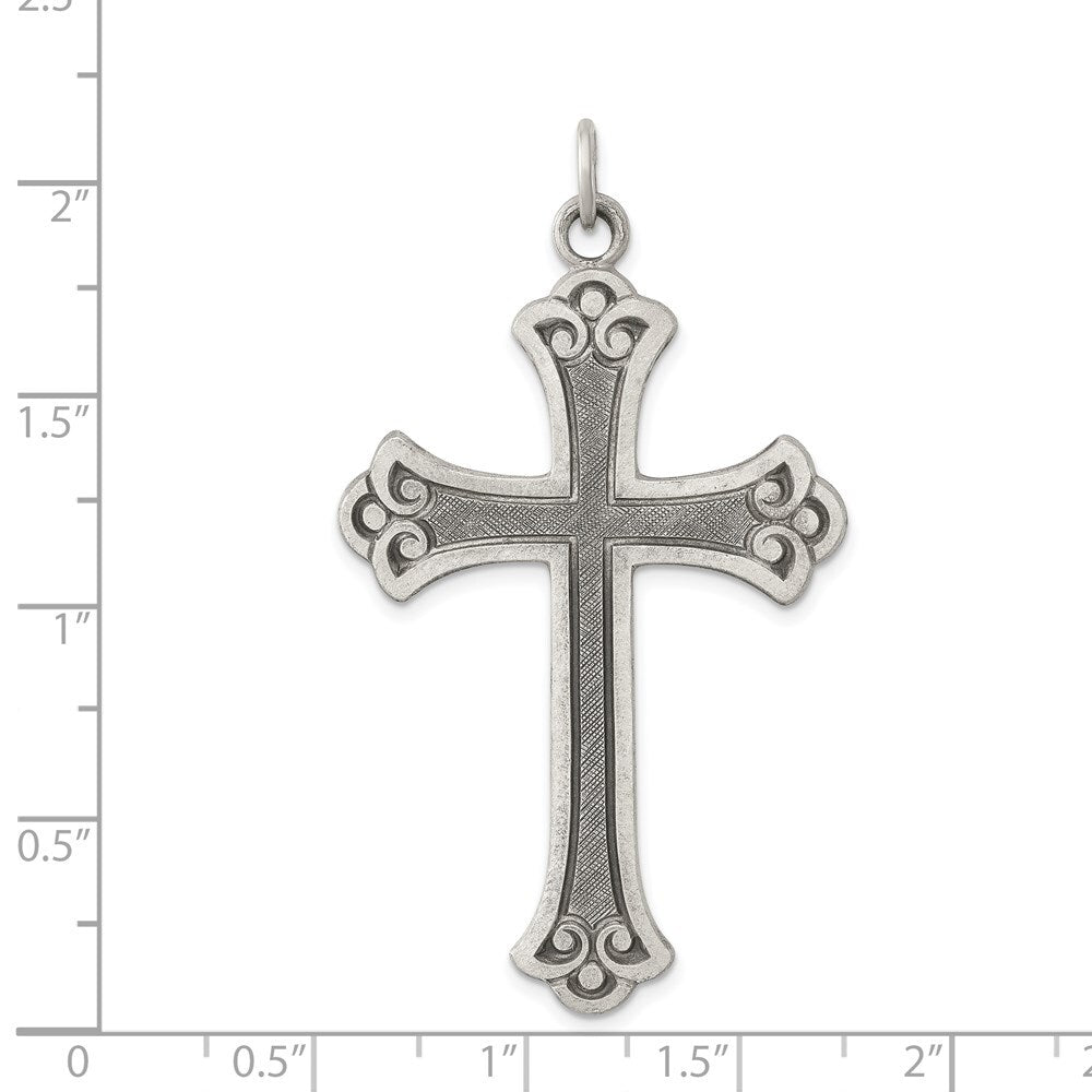Sterling Silver Antiqued Cross Pendant Holiday Gift for Women