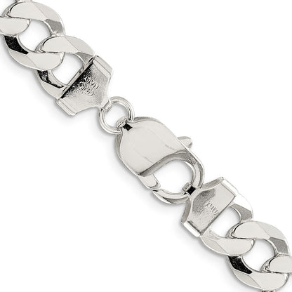 Sterling Silver 9.75mm Flat Curb Chain Necklace