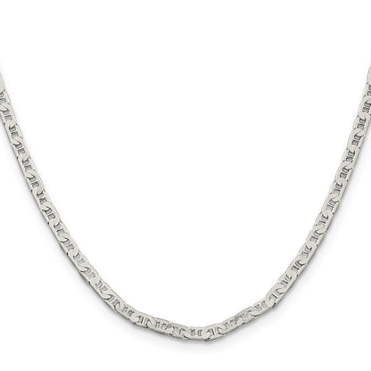 Sterling Silver 3mm Flat Anchor Chain Necklace