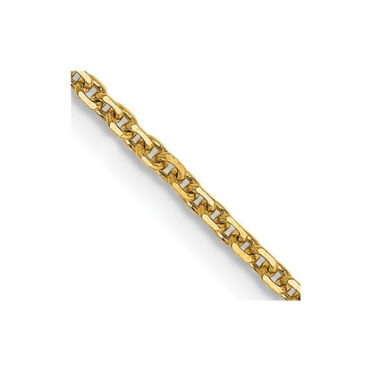 14k Yellow Gold 14" 1.45mm Solid Diamond-cut Cable Chain Necklace