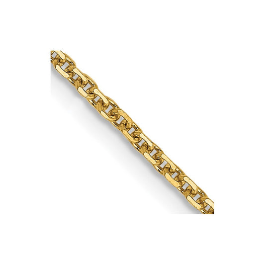 14k Yellow Gold 14" 1.45mm Solid Diamond-cut Cable Chain Necklace