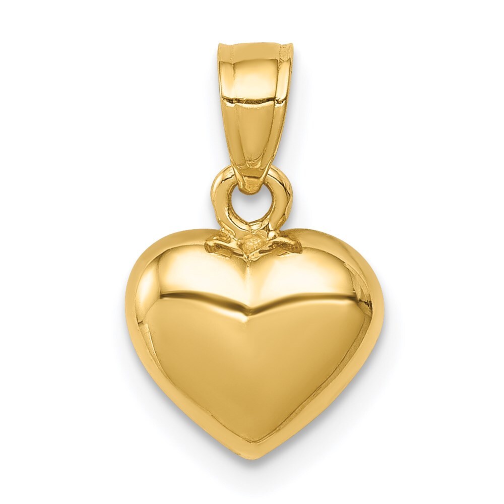 14k Yellow Gold Polished One-sided Heart Pendant for Women