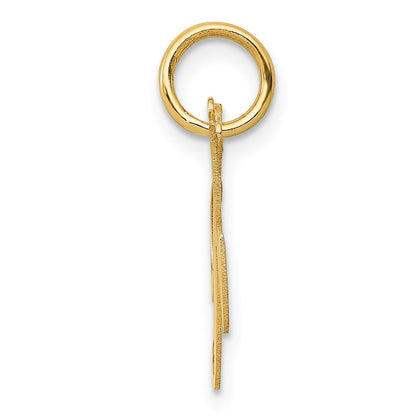 14k Yellow Gold Small Fancy Script Letter K Initial Charm Pendant
