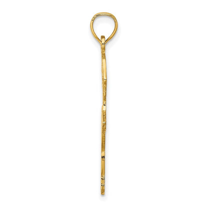 14k Yellow Gold Satin Polished Ballerina Charm