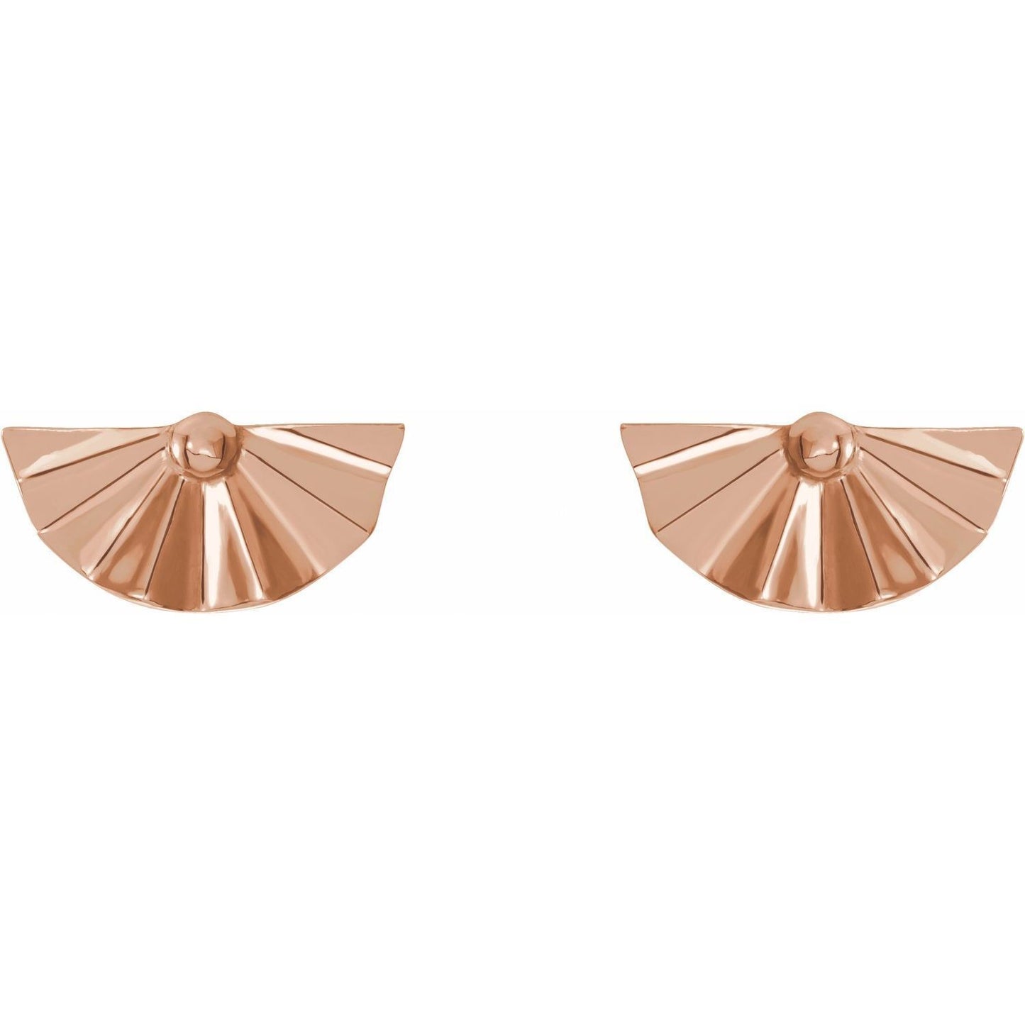 14k Rose Gold Geometric Stud Earrings  Fine Jewelry Gift for Women