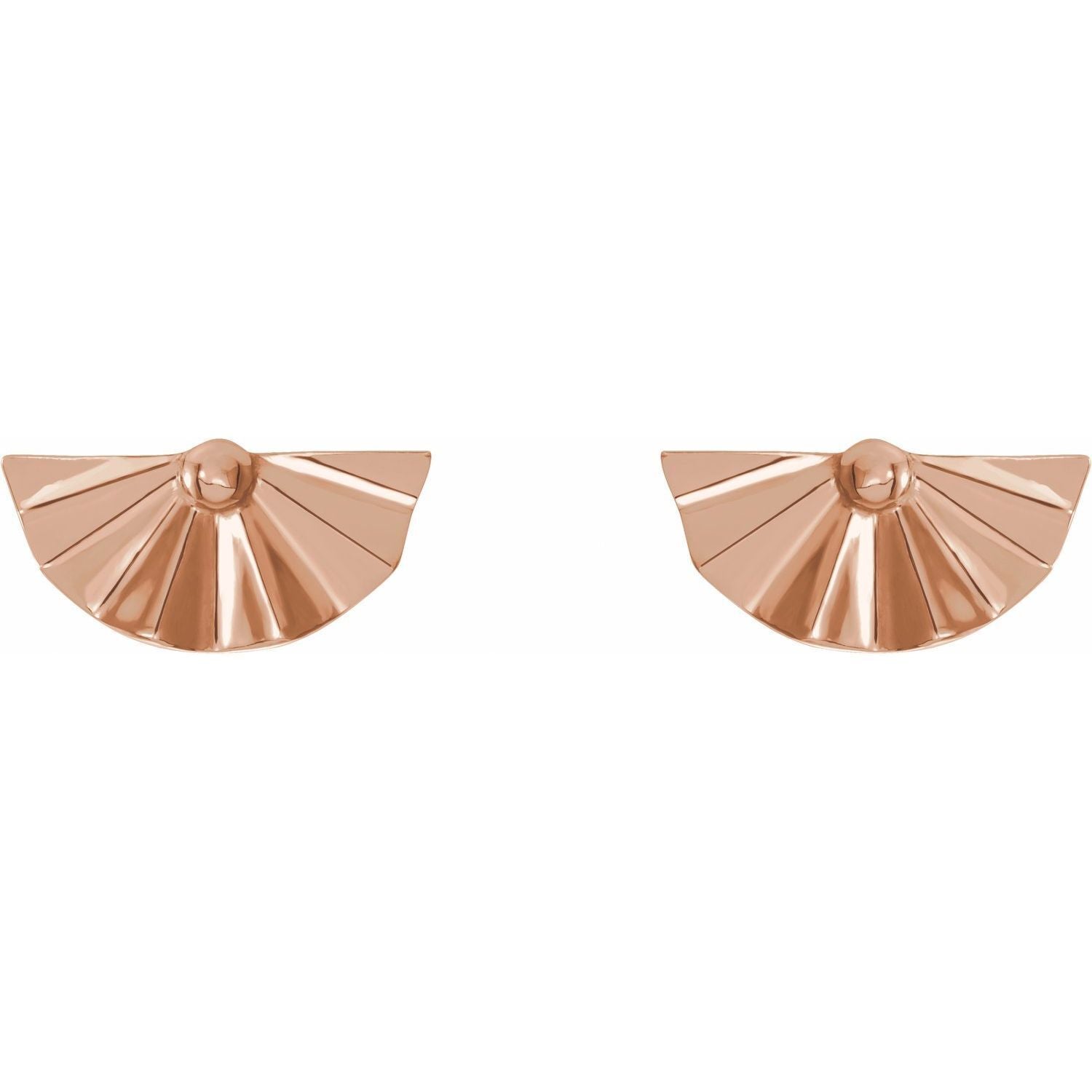 14k Rose Gold Geometric Stud Earrings  Fine Jewelry Gift for Women