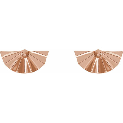 14k Rose Gold Geometric Stud Earrings  Fine Jewelry Gift for Women