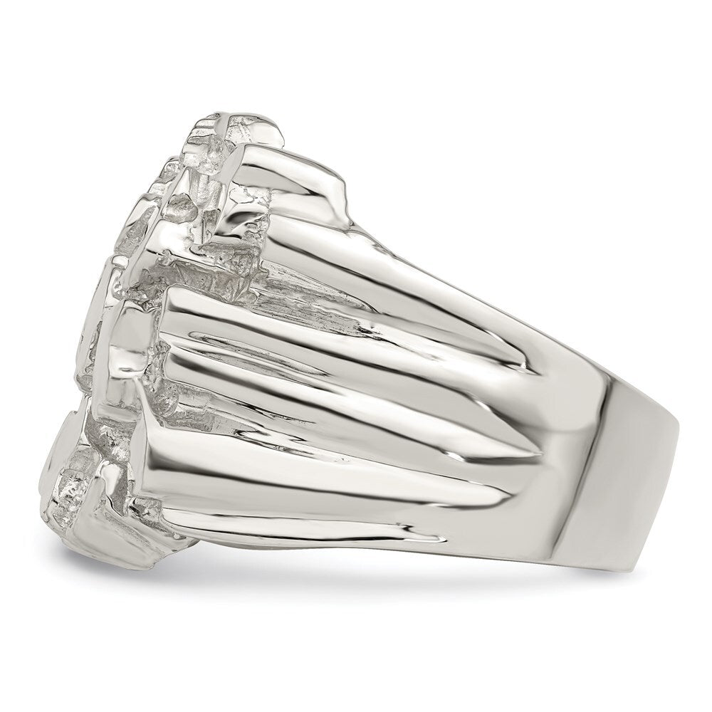 Sterling Silver Men's Nugget Ring Size 10