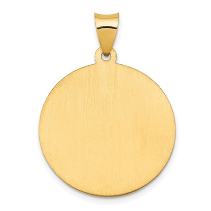 14k Yellow Gold Polished and Satin St Joseph Medal Hollow Pendant