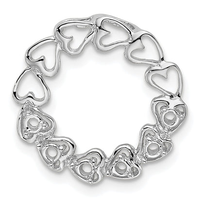 14k White Gold 6 Genuine Stone Family Pendant