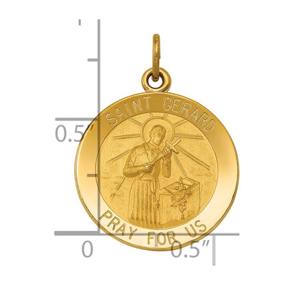 14k Yellow Gold Saint Gerard Medal Pendant for Women