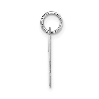 14k White Gold Medium Script Letter N Initial Charm Pendant for Women